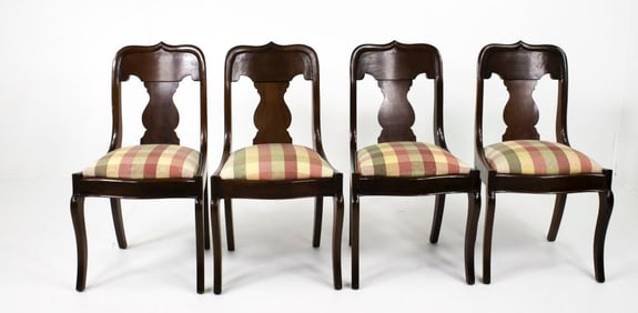 Set of 4 Empire Style Mahogany Side Chairs