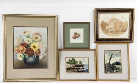 Pr. Bruce E. Little & 3 Other Watercolors