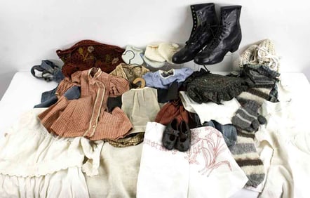 Lot of Antique / Vintage Shoes, Clothes & Other