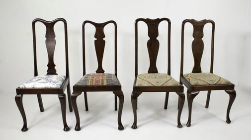 Four Queen Anne Style Side Chairs