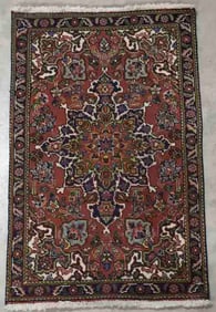 Persian Kashan Carpet, 3'1"W, 4'10"L