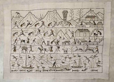 Vintage Folk Art Crewel Work