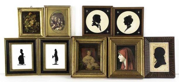 Lot of Miniature Portrait Prints & Silhouettes