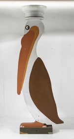 Large Painted Wood Pelican Statue
