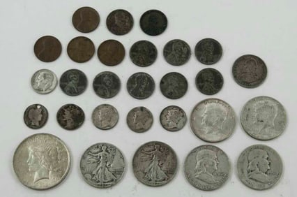 Lot of U.S. Silver Coins and Pennies