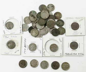 Lot of Buffalo & War Time Nickels