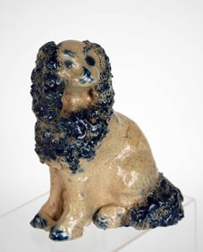 Cobalt Decorated Stoneware Spaniel