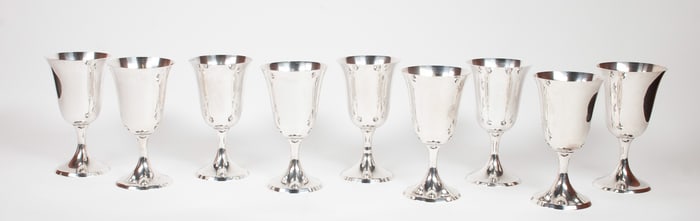 9 Stieff Sterling Silver Goblets