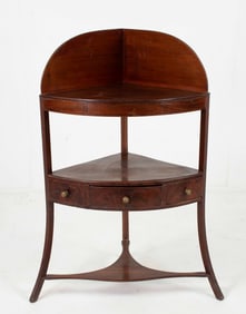 George III Inlaid Mahogany Corner Washstand