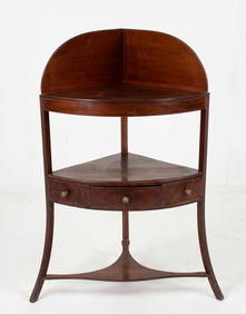 George III Inlaid Mahogany Corner Washstand (1 of 8)