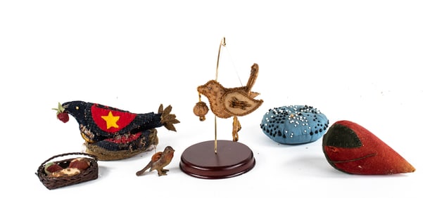 Iroquois Beadwork Bird & Other Pincushions