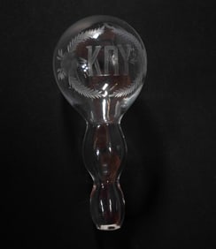 Engraved Blown Glass Sewing Darner