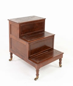 19th C. English Mahogany Bed Steps