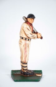 Cast Iron Baseball Player Doorstop