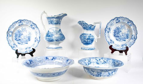 19th C. English Blue and White Transferware