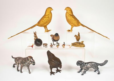 Various Painted Metal Animal Figures