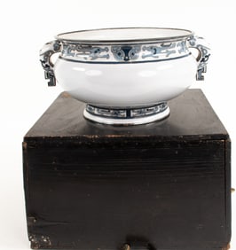 Unusual Cloisonne Bowl in Original Wood Box