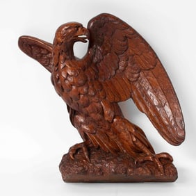 Carved Wood Eagle Wall Plaque