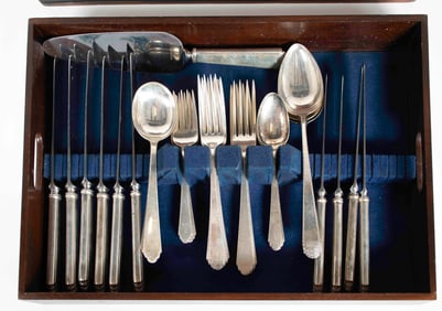 33 Pcs. Lunt William & Mary Sterling Flatware