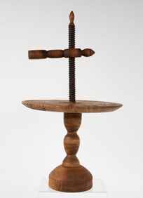 19th C. Adjustable Wooden Candle Holder