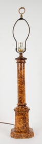 Faux Painted Tole Column Form Table Lamp