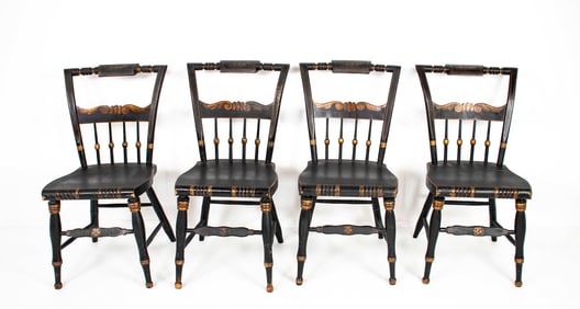Set of 4 American Painted Fancy Chairs