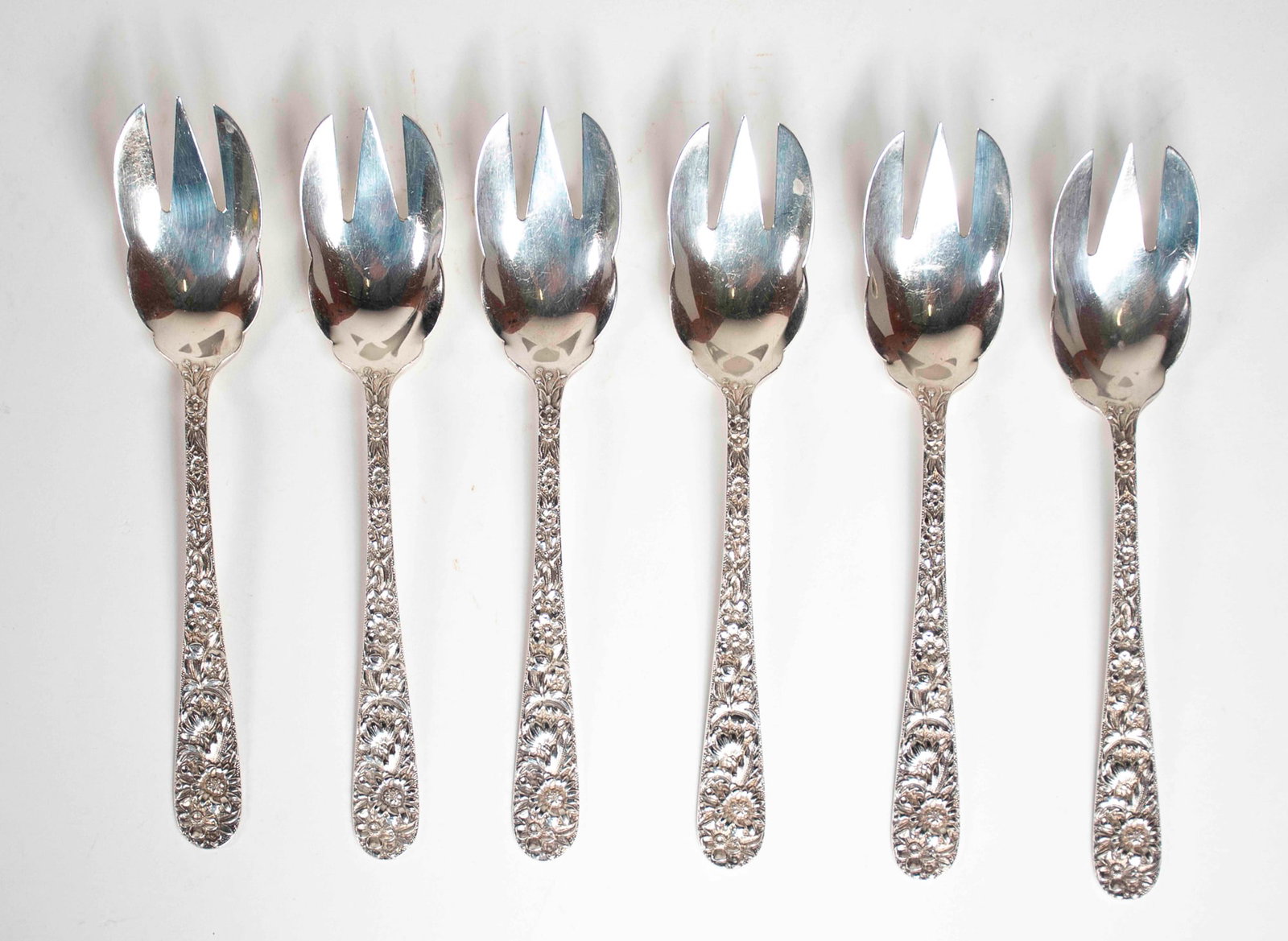 S. Kirk & Son Sterling Repousse Ice Cream Forks (1 of 7)