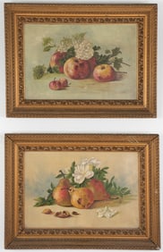 Pair Southern Still Lifes, Signed Oils on Panel