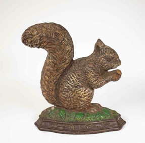 Cast Iron Squirrel with Nut Doorstop