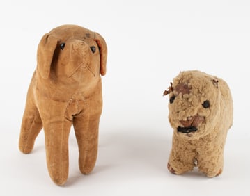 Two Early Stuffed Dogs