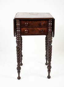 American Classical Two-Drawer Drop-Leaf Table