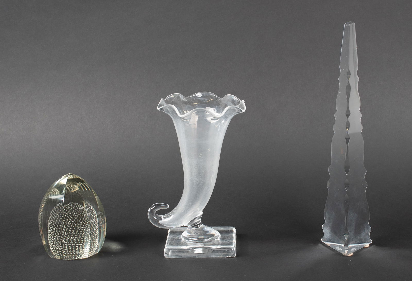 3 Pcs.--Signed Steuben & Baccarat (1 of 10)