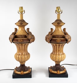 Pair Renaissance Revival Urn Form Table Lamps