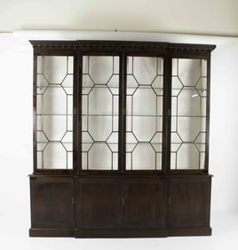 Mahogany Chinese Chippendale Style Breakfront