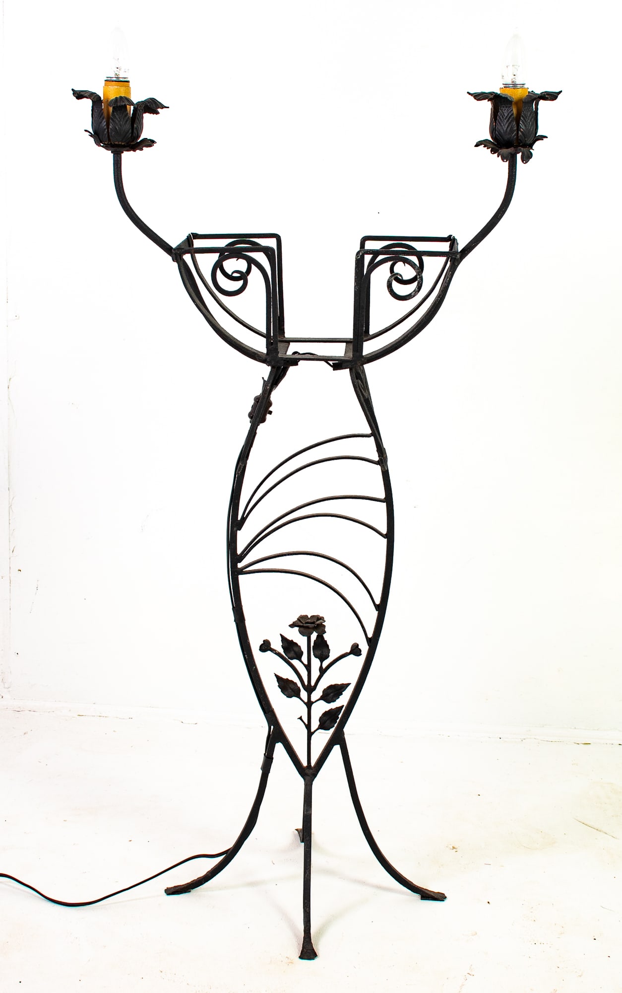 Wrought Iron Fish Bowl Stand w/ Light Sockets (1 of 8)