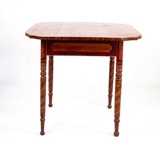 American Paint Decorated Walnut Table