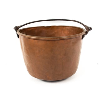 Dovetailed Copper Pot with Wrought Iron Handle