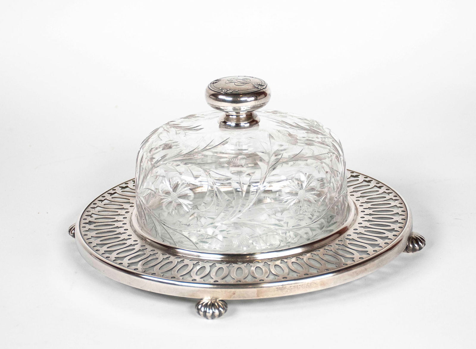 Sterling Silver & Cut Glass Butter Dish (1 of 7)