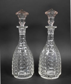 Pair 19th Century Cut Glass Decanters