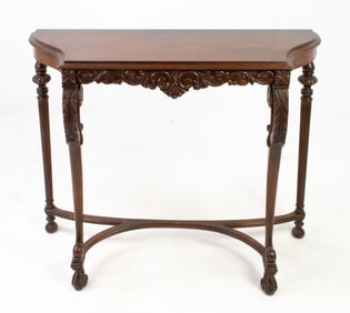 Carved Mahogany Console Table
