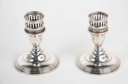 Pair Wm. Rogers Sterling Silver Candlesticks