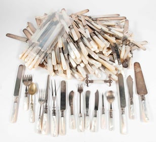 Large Lot of Mother of Pearl Flatware