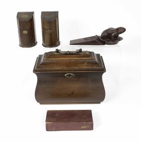 Pr. Miniature Knife Boxes & Other Wooden Items
