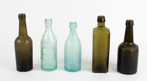 Five Early Bottles--Wolfe's Schnapps & Others