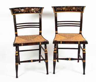 Pair of American Painted Fancy Chairs
