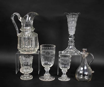 6 Pcs. Early Glassware