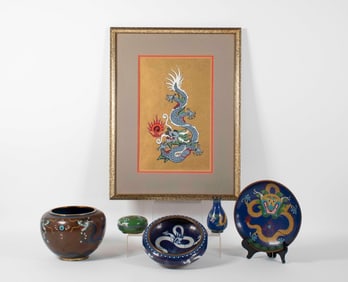 Enameled Cloisonne Dragon Items, Woodblock