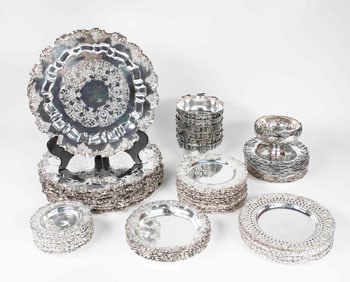 Lot of Silverplated Plates, Coasters, Bowls, Etc.