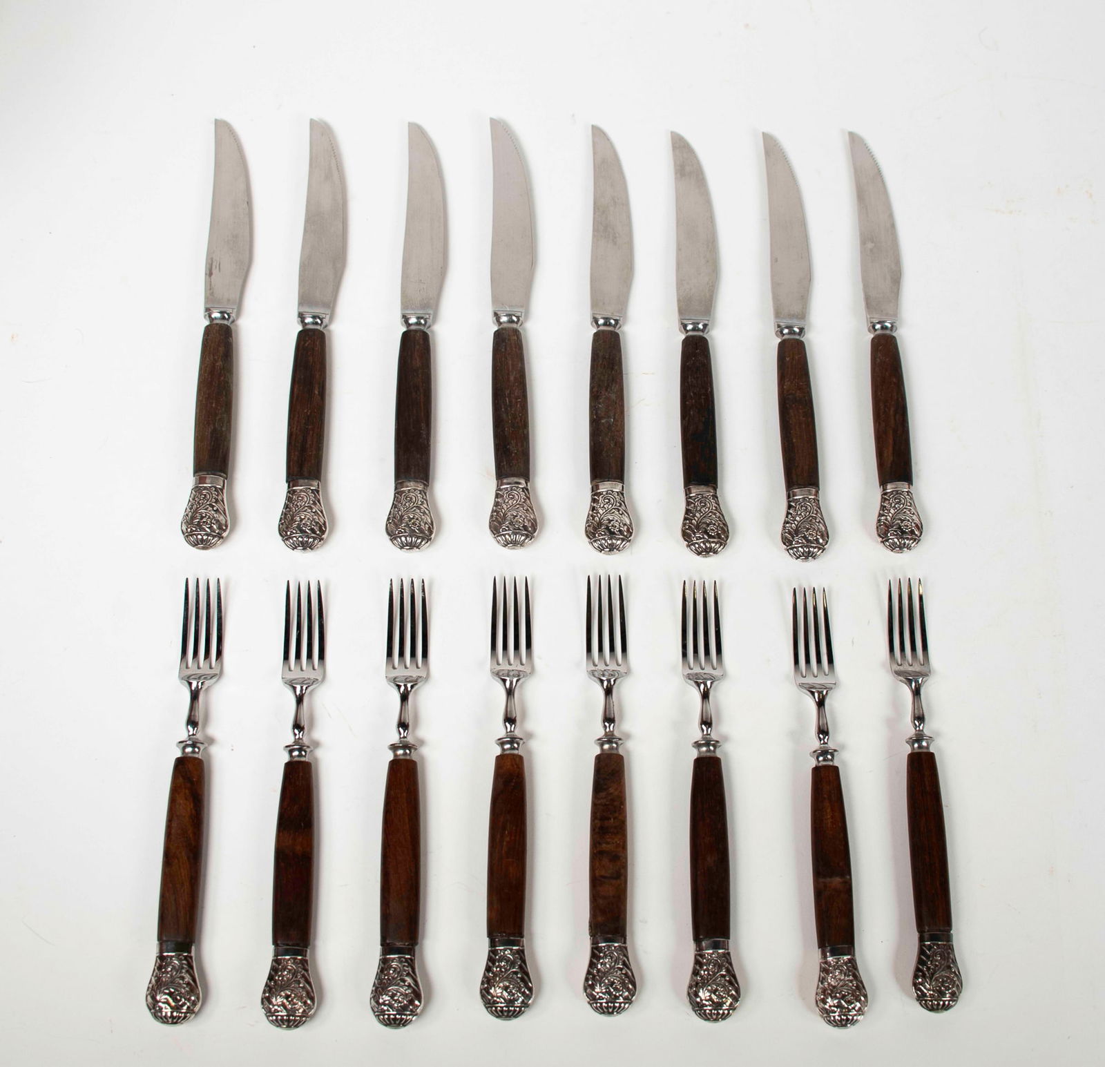 16-Pc. Cork & Son Sheffield Fork/Knife Rosewood (1 of 8)