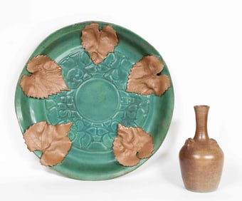 Nancy Butterworth Pottery Tray & Other Vase